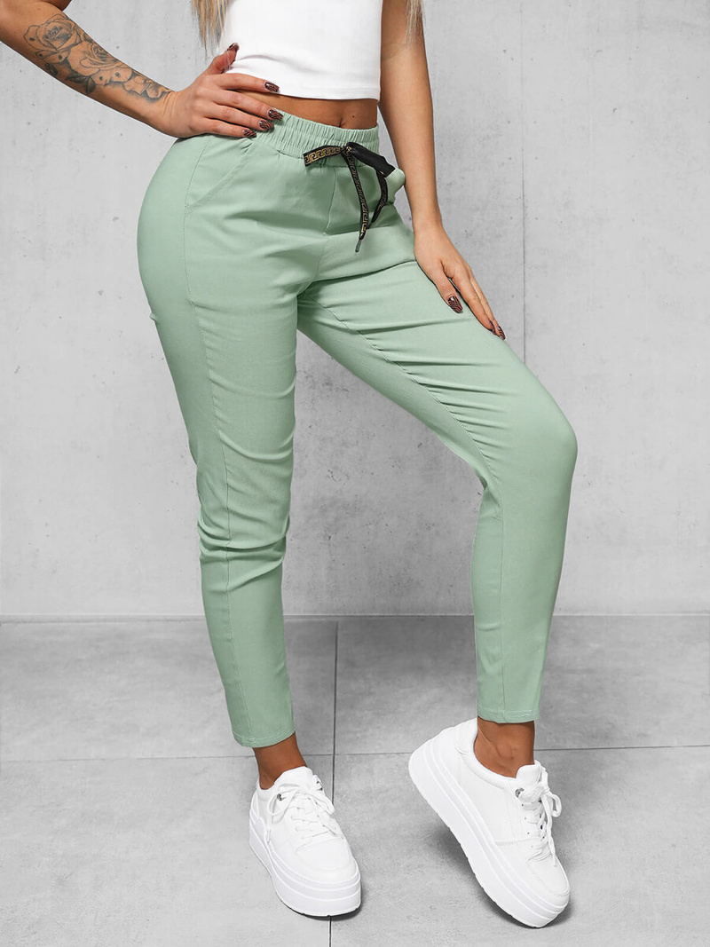 Spodnie damskie chino miętowe OZONEE O/7737