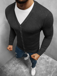 Sweter męski kardigan grafitowy OZONEE TMK/YY06/13Z