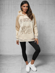 Bluza z kapturem oversize beżowa OZONEE O/SWE23037Z