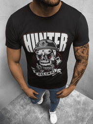 T-Shirt męski z nadrukiem czarny OZONEE O/BL73