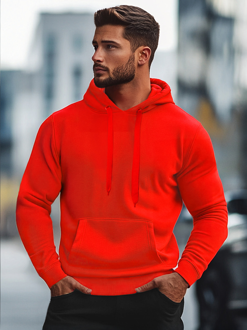 Bluza męska z kapturem czerwona OZONEE JS/2009Z