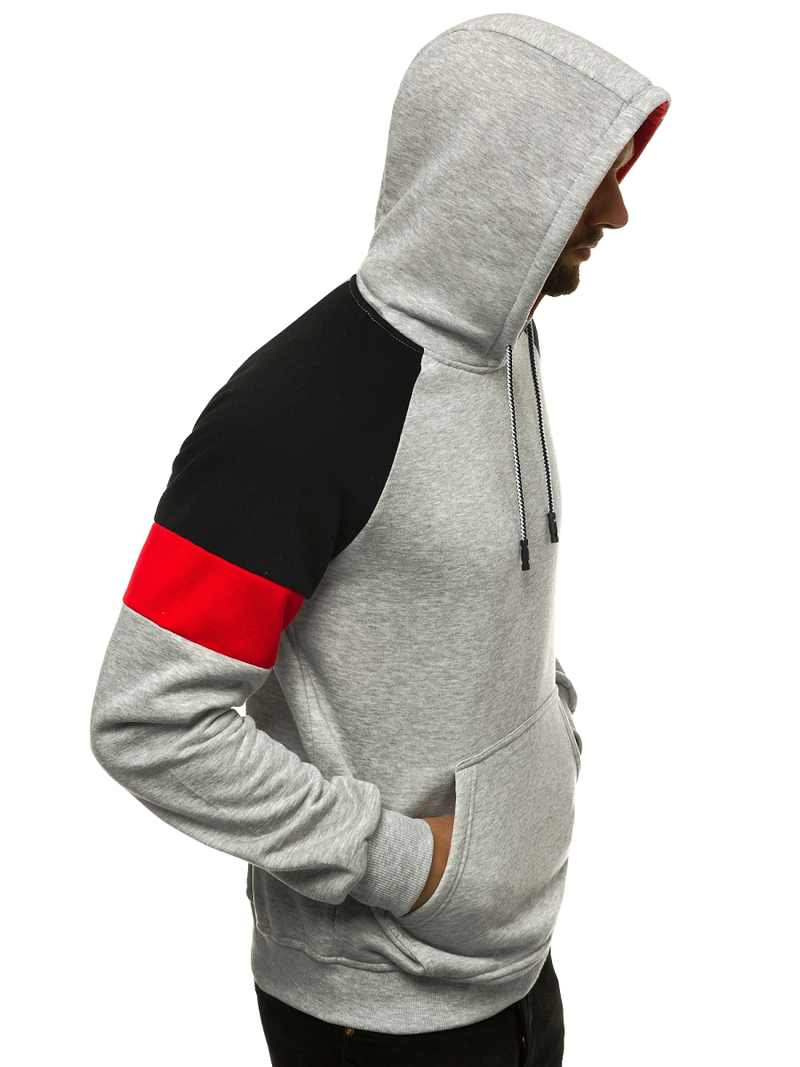 Bluza z kapturem męska szara OZONEE JS/KS2236