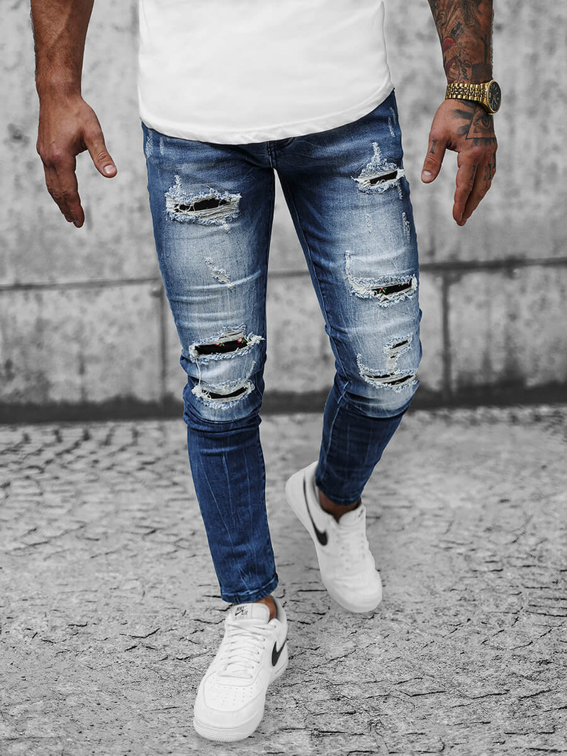 Spodnie jeansowe męskie niebieskie OZONEE NB/MP0026BZ