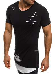 T-Shirt męski czarno-biały OZONEE O/1115