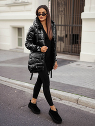 Kurtka zimowa damska pikowana czarna OZONEE JS/5M3188/392Z