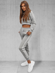 Komplet dresowy dwuczęściowy damski szary OZONEE JS/8C67/2Z