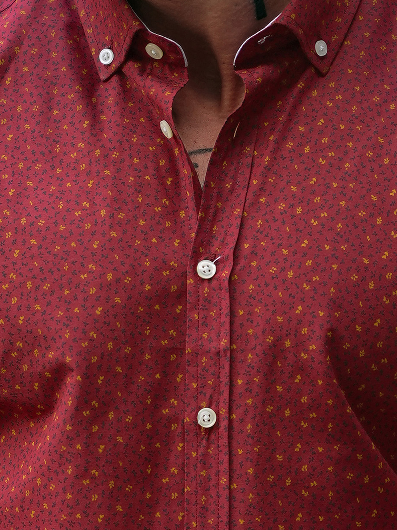 Чоловіча сорочка Бордовий OZONEE O/CLS349