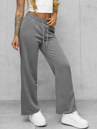 Spodnie dresowe damskie z szeroką nogawką grafitowe OZONEE JS/92K507/5