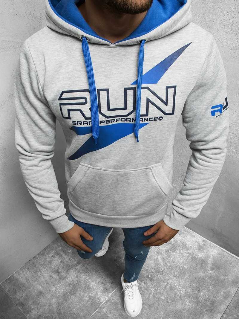 Bluza z kapturem męska szara OZONEE JS/X-33