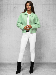 Kurtka skórzana damska miętowa OZONEE O/G116Z