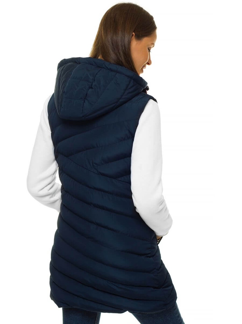 Стьобаний жіночий жилет Темно-Синя OZONEE N/6805/2