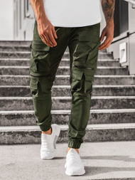 Spodnie męskie chino joggery khaki OZONEE G/2787
