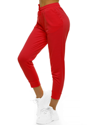 Spodnie dresowe damskie czerwone OZONEE O/MB2002/21