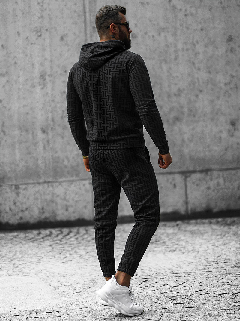 Komplet dresowy męski czarny OZONEE O/D7263/9102