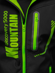 Kurtka softshell męska z kapturem czarno-zielona OZONEE JS/HH026/1AZ