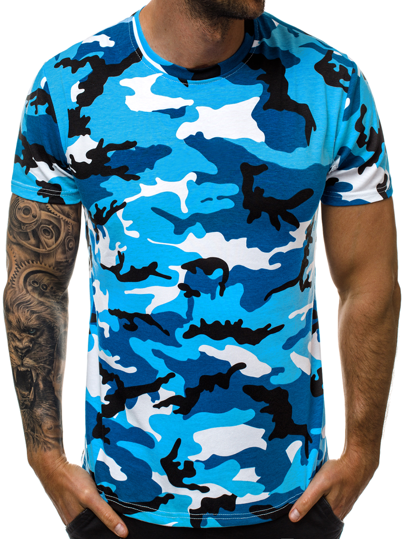 T-Shirt męski jasno-niebieski OZONEE JS/S807