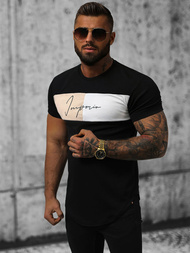 T-Shirt męski czarny OZONEE O/P1172