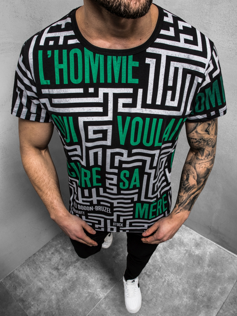 Футболка чоловіча Чорний OZONEE JS/KS2020Z