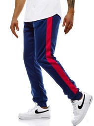 Spodnie dresowe męskie granatowo-czerwone OZONEE JS/JZ11007