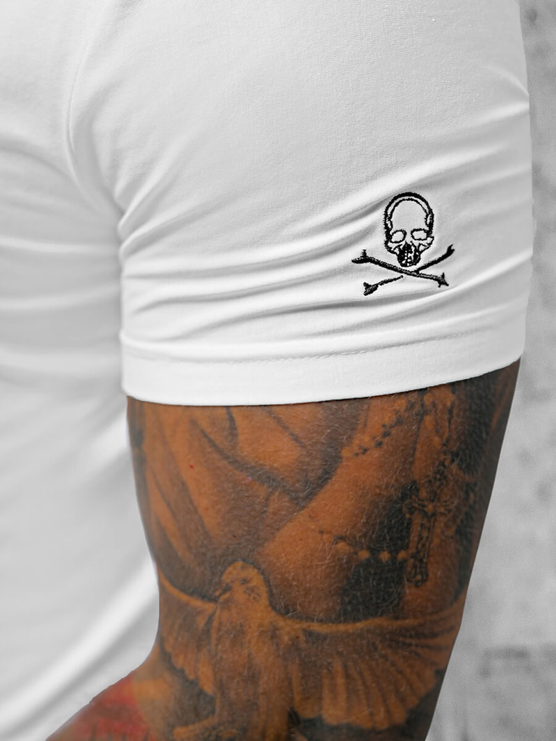 T-shirt męski slim fit biały OZONEE NB/MT3040