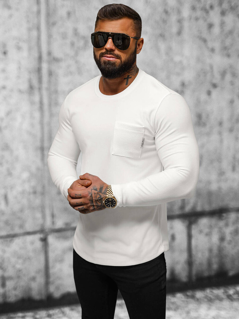 Bluza męska ecru OZONEE O/TB2232