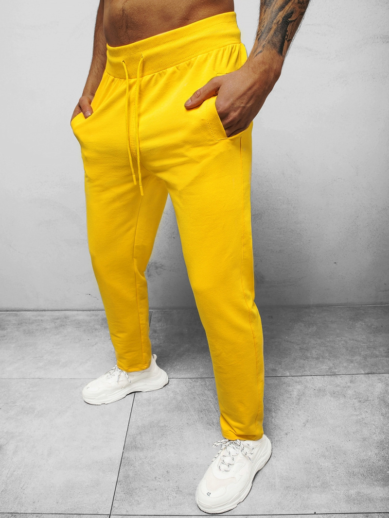 Spodnie dresowe męskie żółte b/18203022