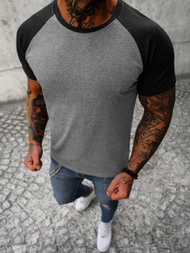 T-shirt męski grafitowo-czarny OZONEE JS/8T82/6