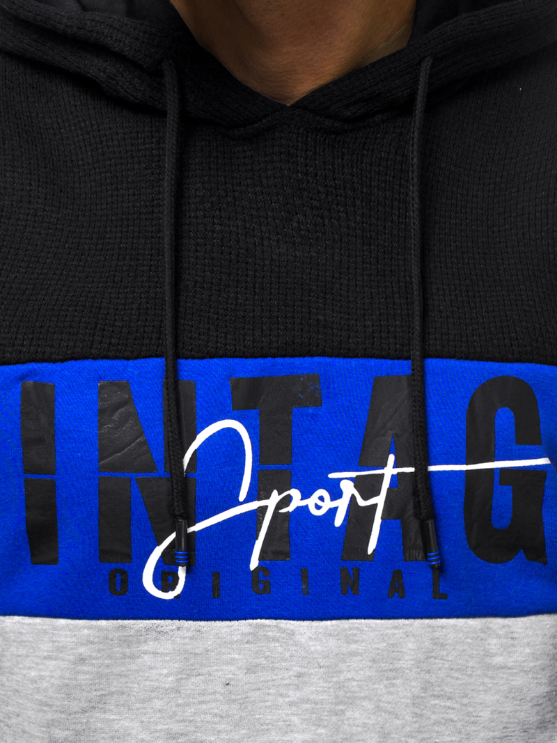 Bluza z kapturem męska czarna OZONEE JS/KS1911Z