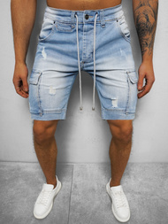 Spodenki męskie jeansowe jasnoniebieskie OZONEE NB/MP0039/1BC