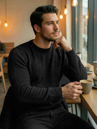 Sweter męski czarny OZONEE JS/59B3607/3