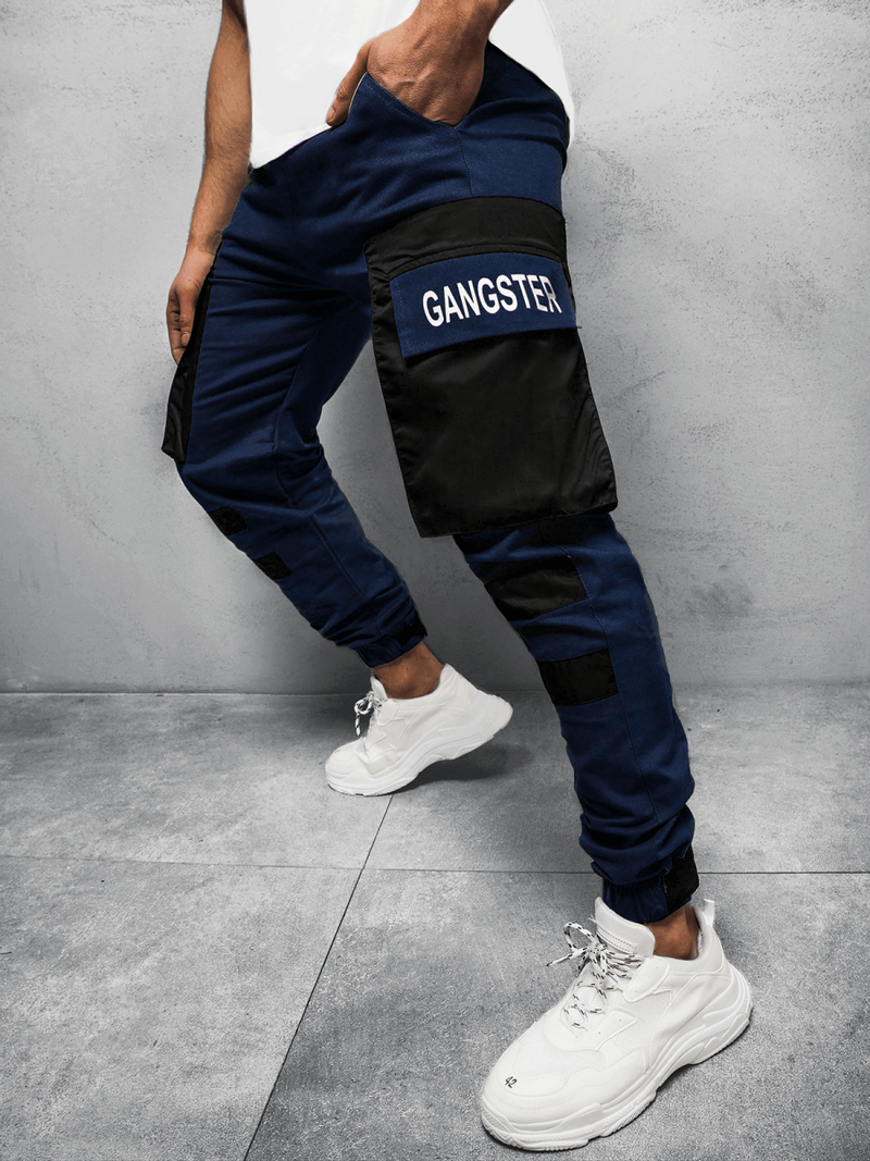 Spodnie męskie chino joggery granatowe OZONEE G/11131