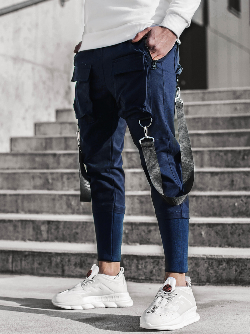 Spodnie męskie chino joggery granatowe OZONEE G/11133