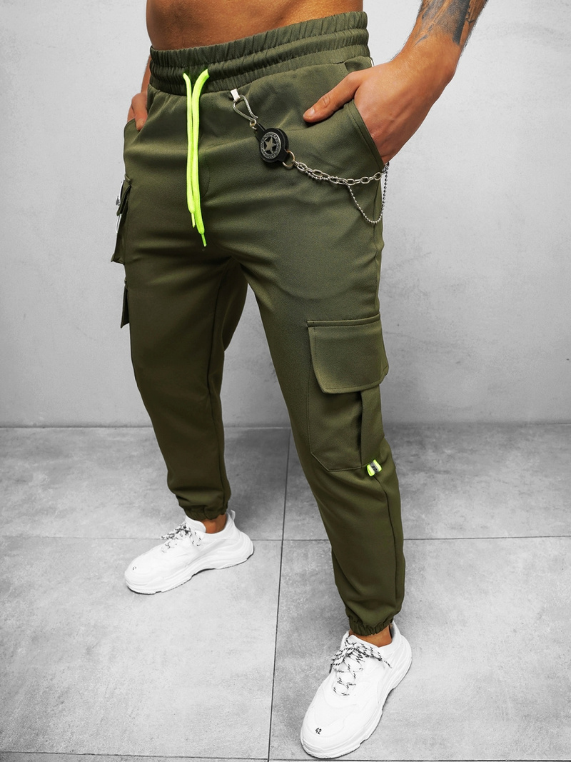 Spodnie męskie chino jogger khaki OZONEE O/CP149
