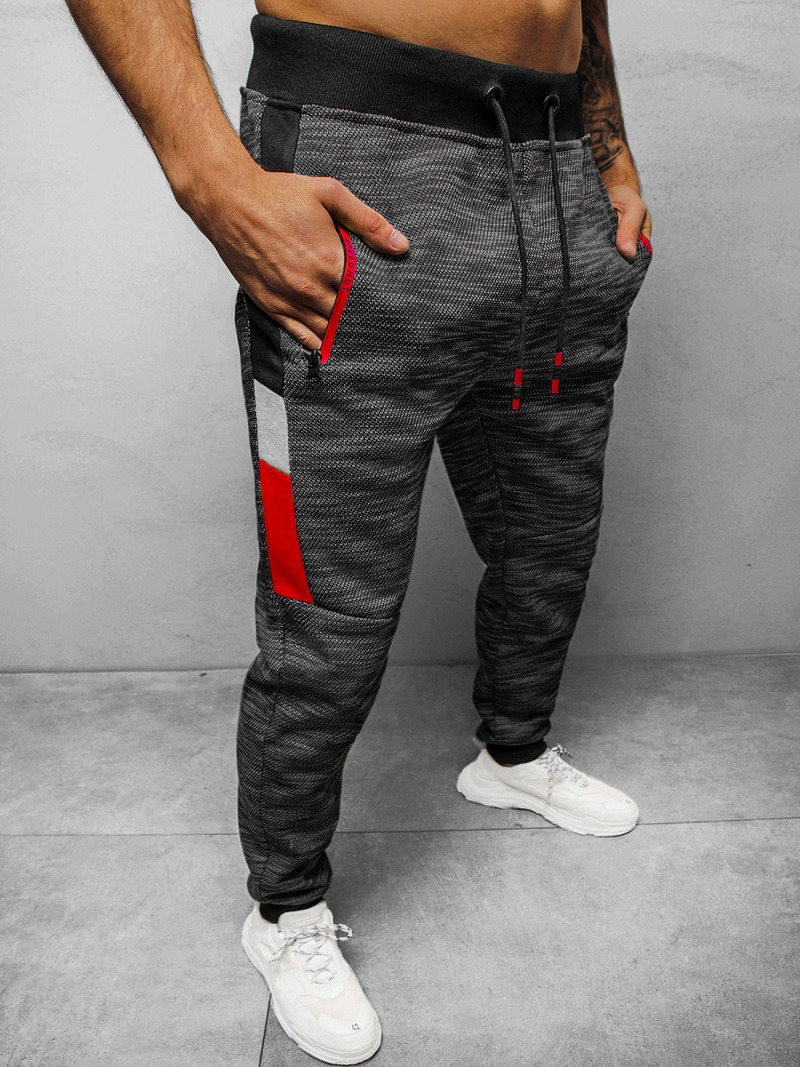 Spodnie dresowe męskie czarne OZONEE JS/K60016Z