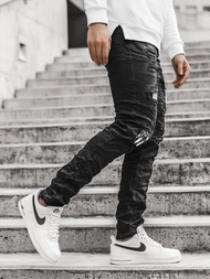 Spodnie męskie jeans czarne OZONEE V/19401