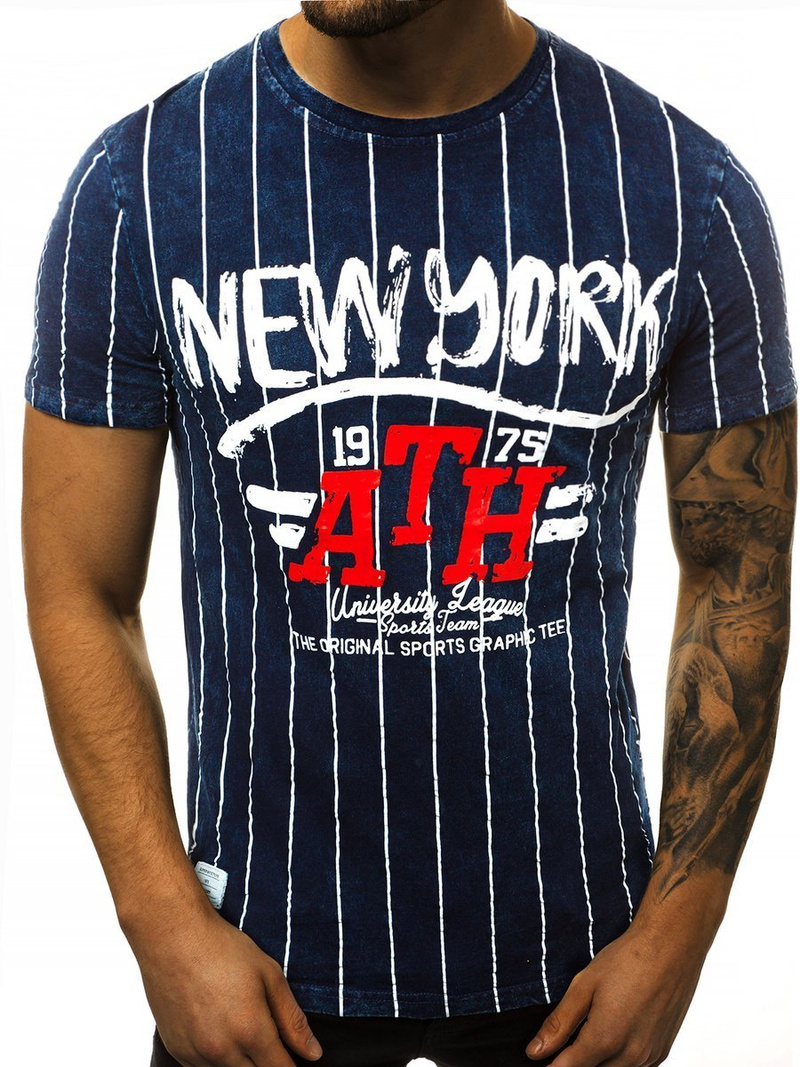 T-Shirt męski granatowy OZONEE HFM/017