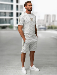 Komplet dresowy męski krótki jasno-szary OZONEE O/QQ1621AB