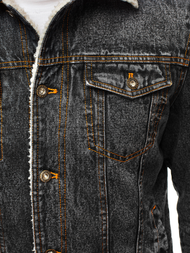 Kurtka męska jeans grafitowa OZONEE JB/JP1109Z
