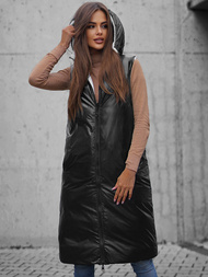 Kamizelka damska dwustronna długa z kapturem biała OZONEE JS/5M755/281Z