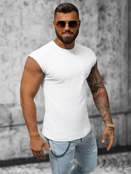 Koszulka bez rękawów męska biała OZONEE O/1265Z