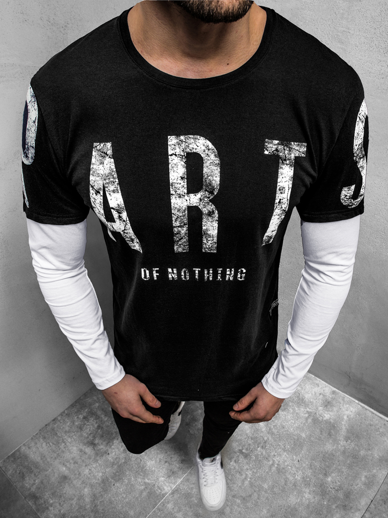 Longsleeve męski czarny OZONEE O/1292Z