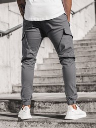 Spodnie męskie chino joggery szare OZONEE G/2788