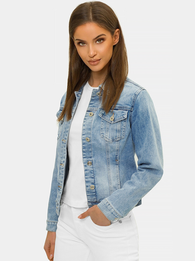 Kurtka jeansowa damska niebieska OZONEE O/WL2152