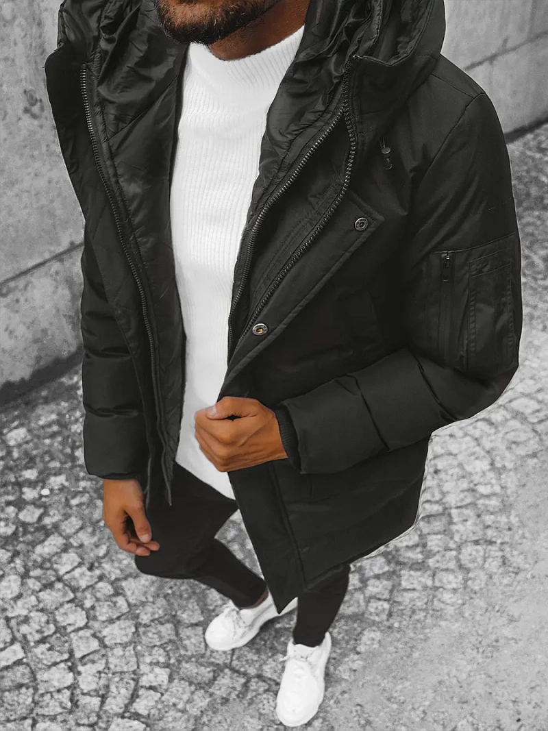 Kurtka zimowa męska pikowana czarna OZONEE JS/M790/392