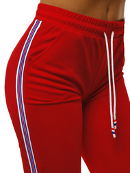 Spodnie dresowe krótkie damskie czerwone OZONEE JS/1021/B5