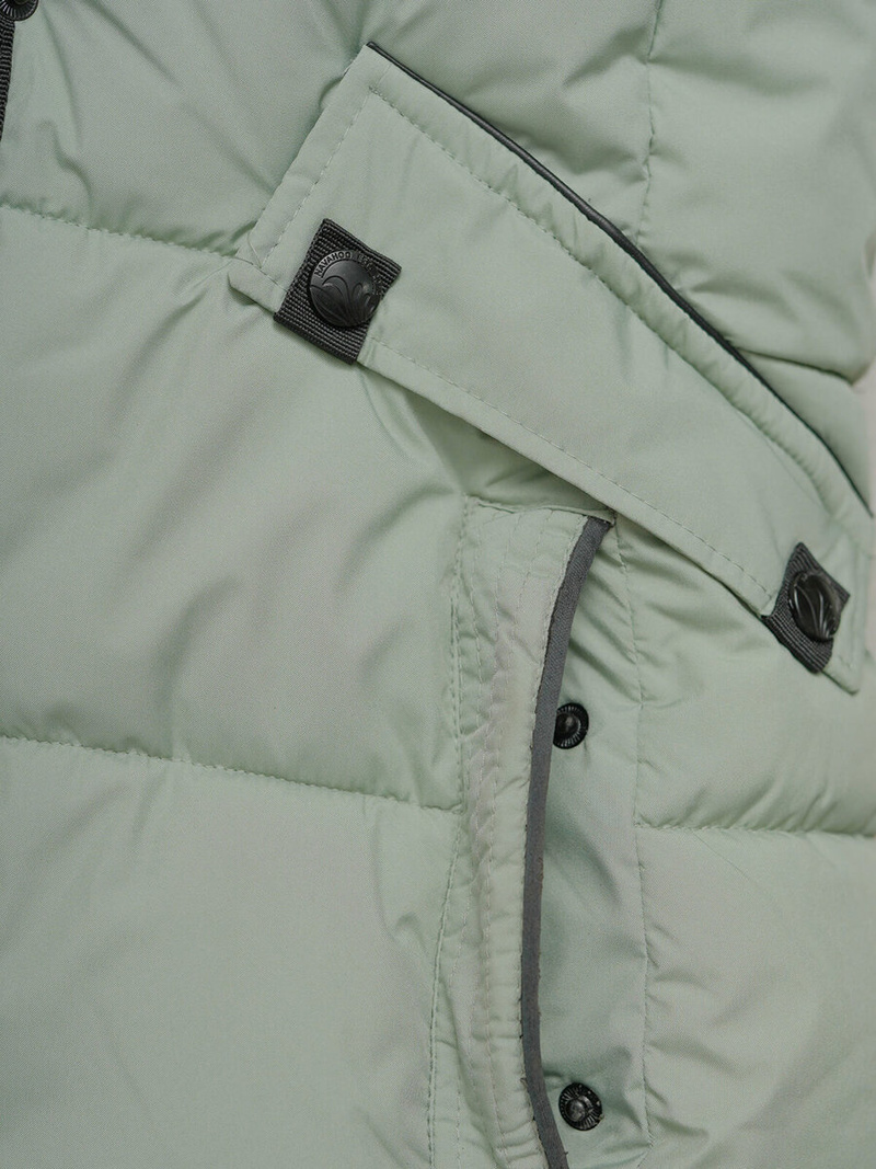 Kurtka zimowa damska długa pikowana miętowa OZONEE O/W377Z