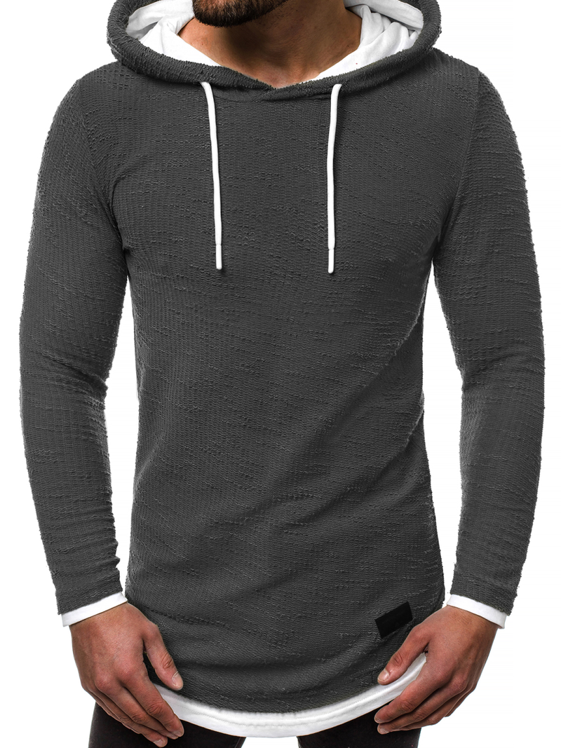 Bluza męska z kapturem grafitowa OZONEE O/1252