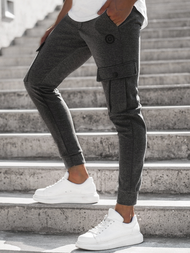 Spodnie dresowe męskie grafitowe OZONEE C/374