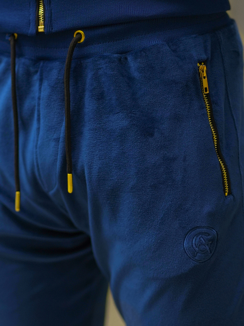 Komplet dresowy męski welurowy granatowy OZONEE O/12137