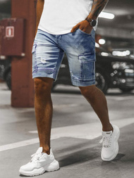 Spodenki męskie jeansowe jasnoniebieskie OZONEE NB/MP0039BCZ